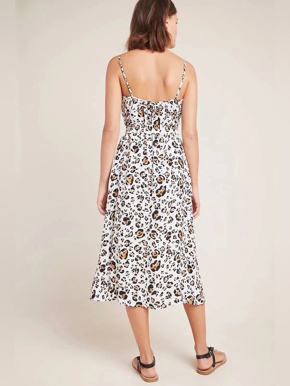 Corey Lynn Calter Anthropologie Arabella Leopard Midi Tank Dress,Size XS - Picture 3 of 11